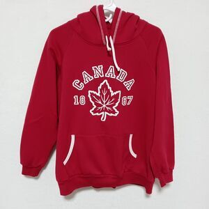 ATC Activewear Women's XL Hoodie Pullover Canada Red and White Long Sleeve EUC